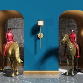 现代骑马的人物雕塑
