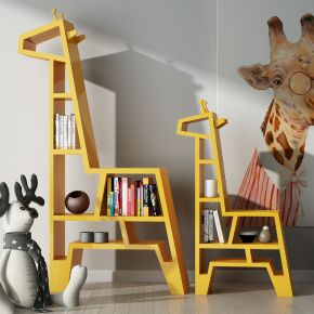 现代长颈鹿造型儿童书架