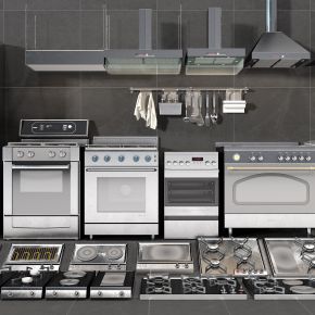 现代厨房电器冰箱冰柜燃气灶不锈钢锅吸油烟机消毒柜