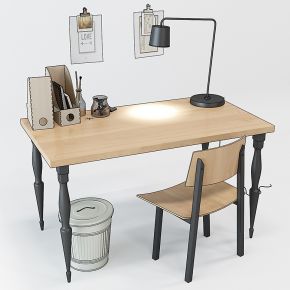 北欧实木书桌椅写字台组合