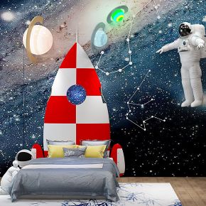 太空主题客房床宇航员