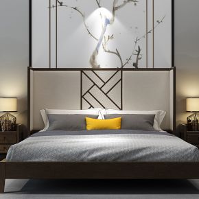 新中式床床头柜台灯