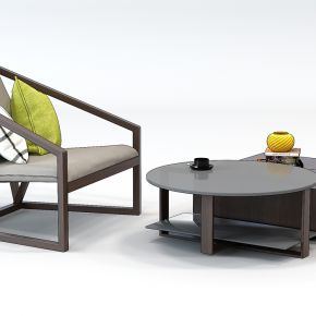 现代茶几休闲椅单椅组合