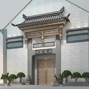 中式古建门头大门
