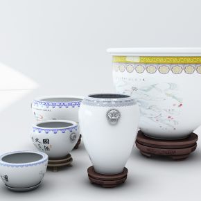 新中式陶罐陶瓷鱼缸