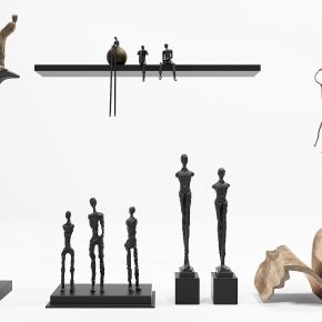 现代抽象金属小人物雕塑摆件