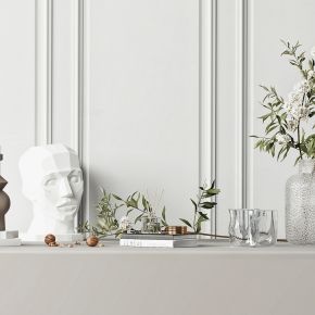 现代装饰玻璃花瓶摆件抽象人物雕塑