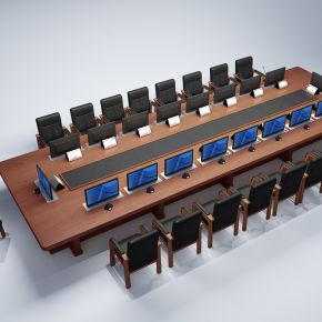 新中式大视频会议室桌椅