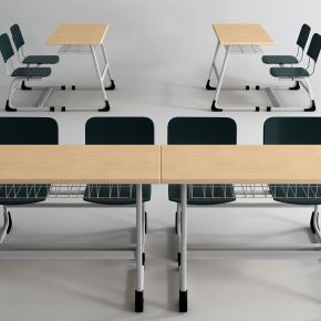 现代双人课桌椅 多功能书桌椅