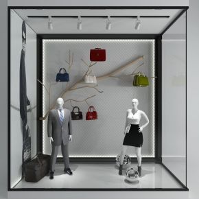 现代服装店橱窗 模特展示