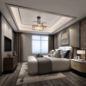 新中式酒店套房 卧室 主卧