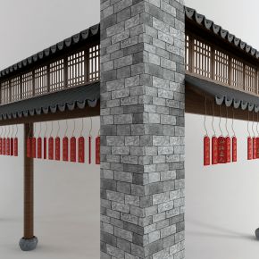 中式瓦片 屋檐 建筑构件