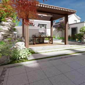 新中式风格庭院花园别墅