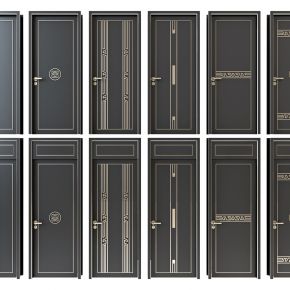 新中式房门单开门,木门