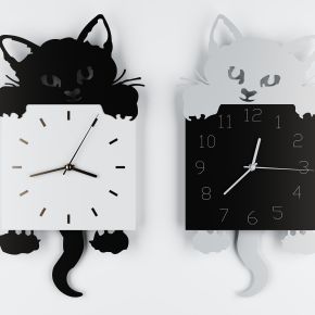 北欧小猫挂件钟表