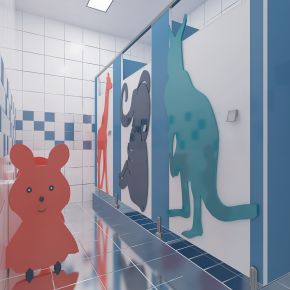 现代幼儿园儿童卫生间 洗手间 厕所