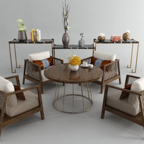 新中式休闲桌椅 陶瓷摆件