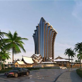 东南亚风格高层酒店 建筑外观