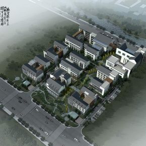 中式新中式商业综合用房 会所 办公楼 综合楼 建筑外观