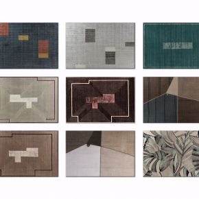 新中式几何撞色装饰地毯