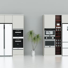 现代冰箱酒柜组合，冰箱一体柜，厨房消毒柜组合，餐厅储物柜，备餐柜，橱柜
