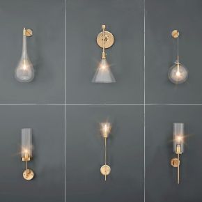 现代金属玻璃壁灯 轻奢壁灯