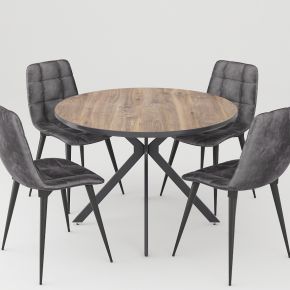 20现代北欧圆形餐桌椅子书cr