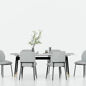 现代餐厅餐桌椅，长条形餐桌椅，方形餐桌椅