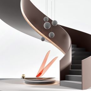现代旋转楼梯 雕塑 摆件