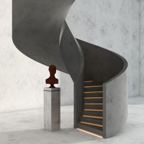 现代人像雕塑旋转楼梯