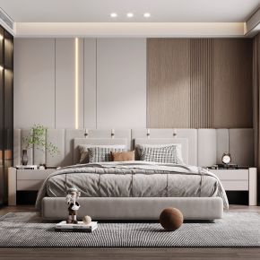 现代卧室，卧室