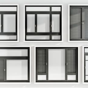 现代铝合金窗户，建筑窗3