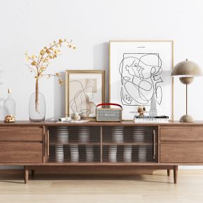 现代原木电视柜