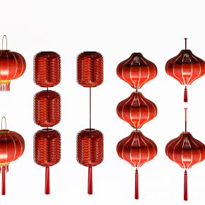 新中式大红灯笼，吊灯