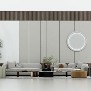 现代轻奢客厅沙发背景墙，沙发茶几组合，组合沙发，异形沙发