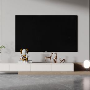 现代白色烤漆电视柜