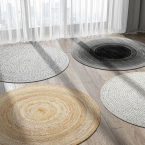 现代圆形花纹地毯组合