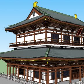 中式风格中式古建筑SU模型