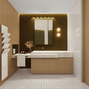 现代原木风诧寂风卫生间淋浴房