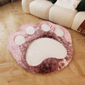 现代毛绒猫爪造型地毯