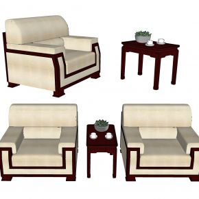 新中式单人沙发，办公沙发，接待沙发，洽谈沙发，洽谈椅，接待室沙发，茶几