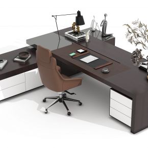 现代办公桌，班台，书桌，办公桌，办公椅，餐桌，主管桌，经理桌，摆件，饰品