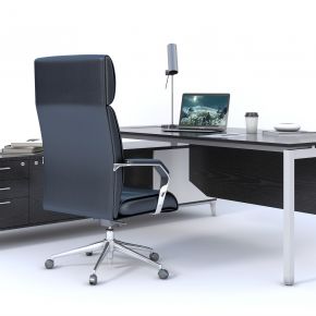 现代班台，办公桌，工位，主管桌，员工位，办公椅，办公桌椅，办公室，经理桌，摆件，电脑，转椅