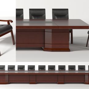 新中式大会议桌，办公桌，办公椅，会议椅，会议桌，洽谈桌，培训桌，实木四脚椅