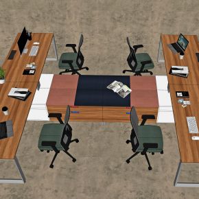 现代办公桌椅，办公桌，办公椅，员工位，员工椅，职员桌，职员椅，工位，卡座