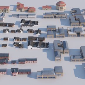 中式配景楼3D模型