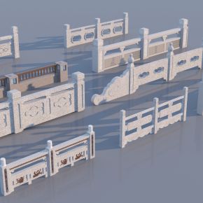 中式栏杆3D模型