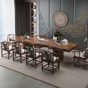 新中式茶桌椅组合，茶台，茶椅