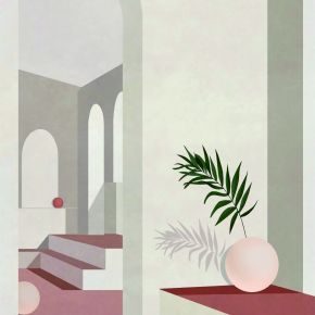 莫兰迪几何建筑装饰画