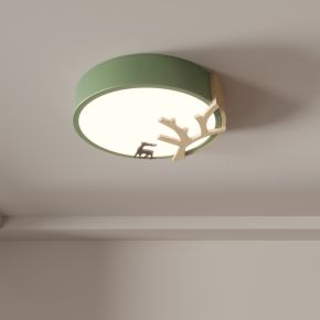 法式田园 绿色 卧室灯 客厅灯 北欧 奶油风 现代简约  3d模型组合